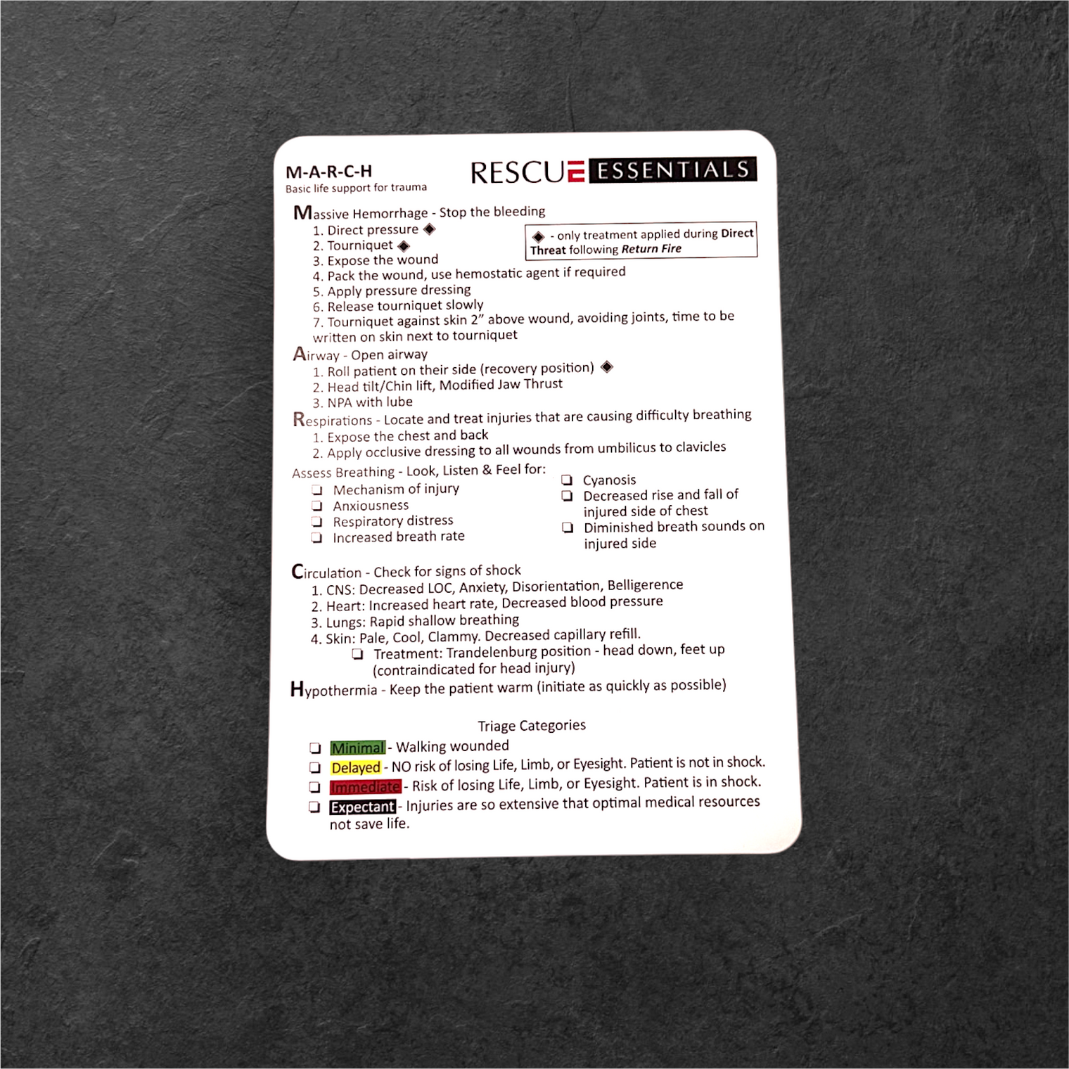 M.A.R.C.H. Cards | Quick-Reference Trauma Management Guide