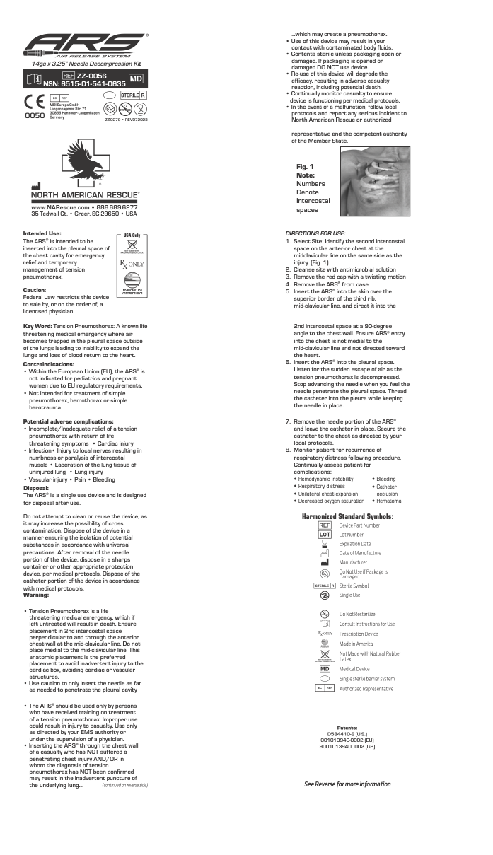 ARS® for Needle Decompression (14 Gauge x 3.25 in.) | Advanced Tension Pneumothorax Relief